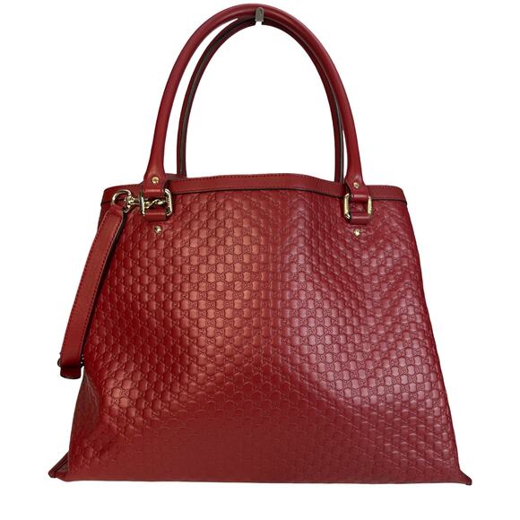Gucci Guccissima Red Leather Tote Bag Shoulder Satchel Authentic Made In Italy - Picture 6 of 16